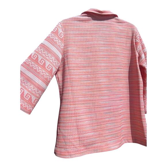 70s Johns Girl Vintage Abstract Southwest Knit Elbow Length Pullover Shirt - Picture 5 of 6